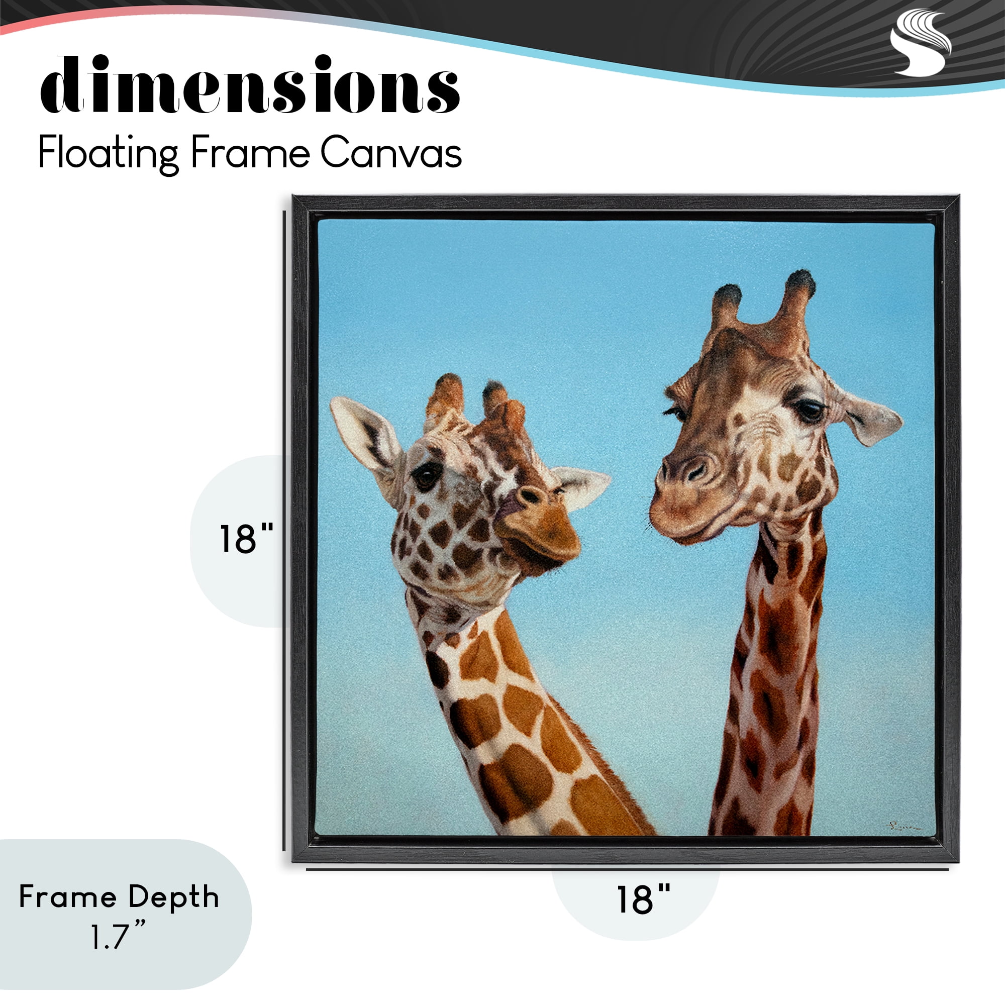 Stupell Industries Romantic Soulmate Giraffes Black Framed Floater Canvas Wall Art, design by Lucia Heffernan