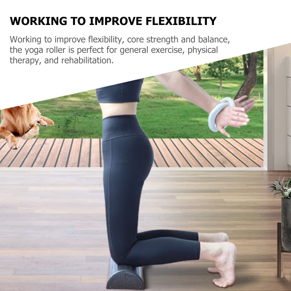 BESTYASH Portable Yoga Massage Roller Set, Black, 1 Pair - Balance Roller for Muscle Relief and Stretching