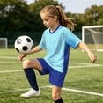 thumbnail image 4 of Bixock Toddler Boys Active Shorts Set,Unisex Soccer Training Uniform Quickly Dry Breathable Short Sleeve Crew Neck Top Pocket Shorts 2 Piece Active Training Wear for 4-14 Years Kids Clothings, 4 of 7