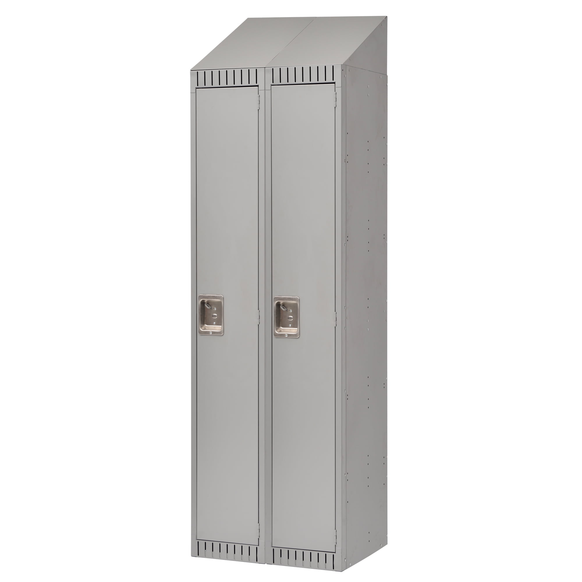 Kleton Steel Lockers With Sloped Top, Bank of 2, Single Door, With Shelf, 72Inch Height, 24
