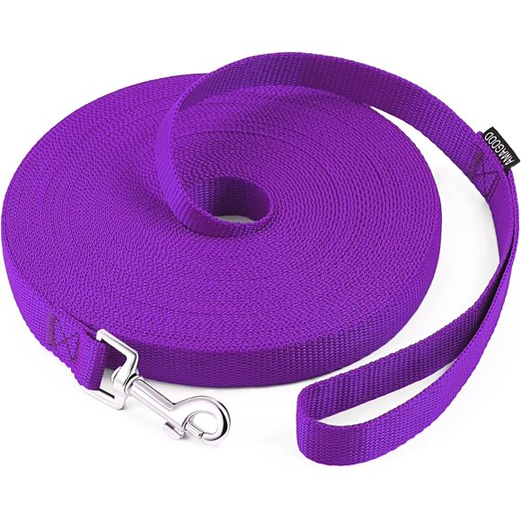shiyou-AmaGood Dog/Puppy Obedience Recall Training Agility Lead-15 ft 20 ft 30 ft 50 ft Long Leash-for Dog Training,Recall,Play,Safety,Camping (Purple, 20 F T)