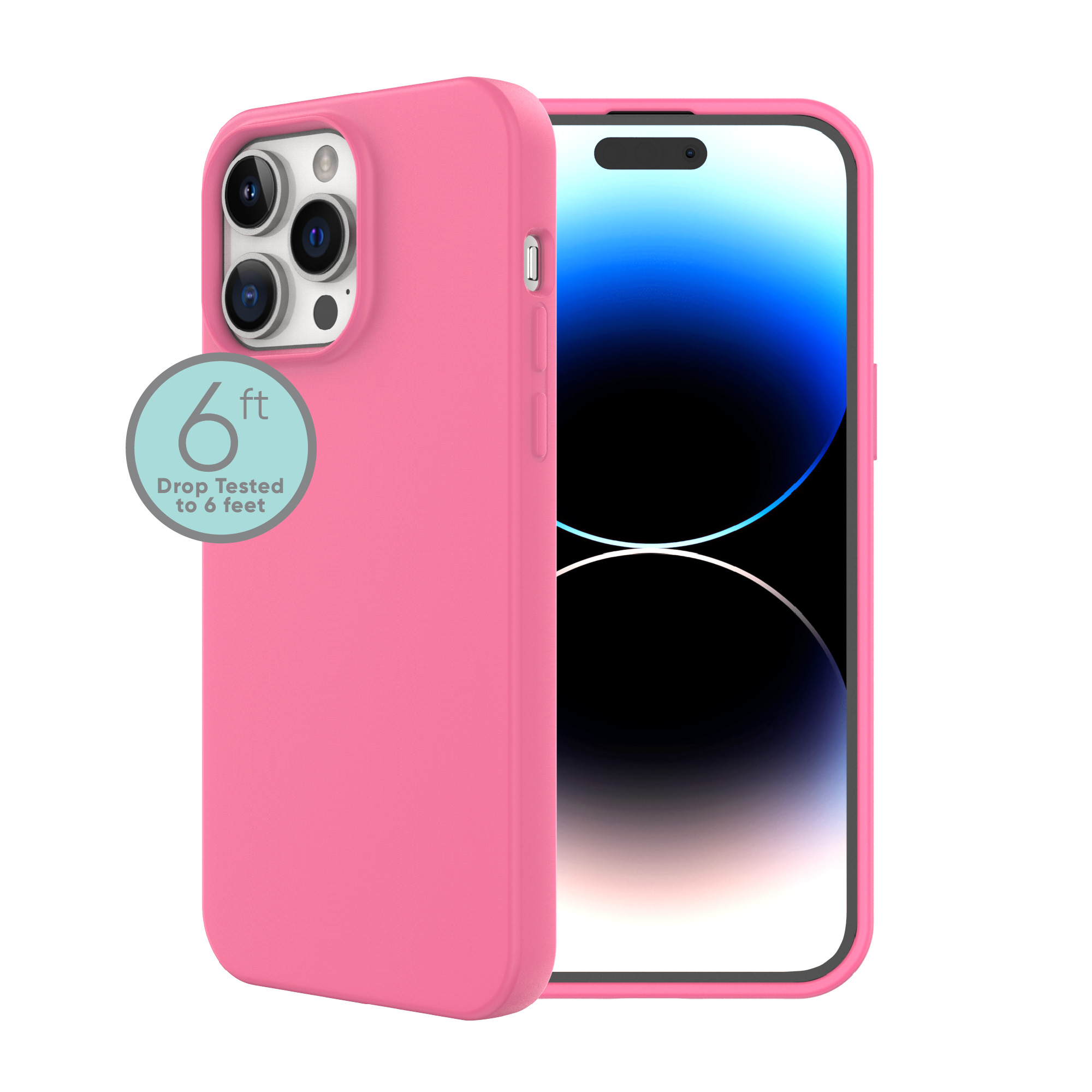 onn. Silicone Phone Case for iPhone 14 Pro - Pink