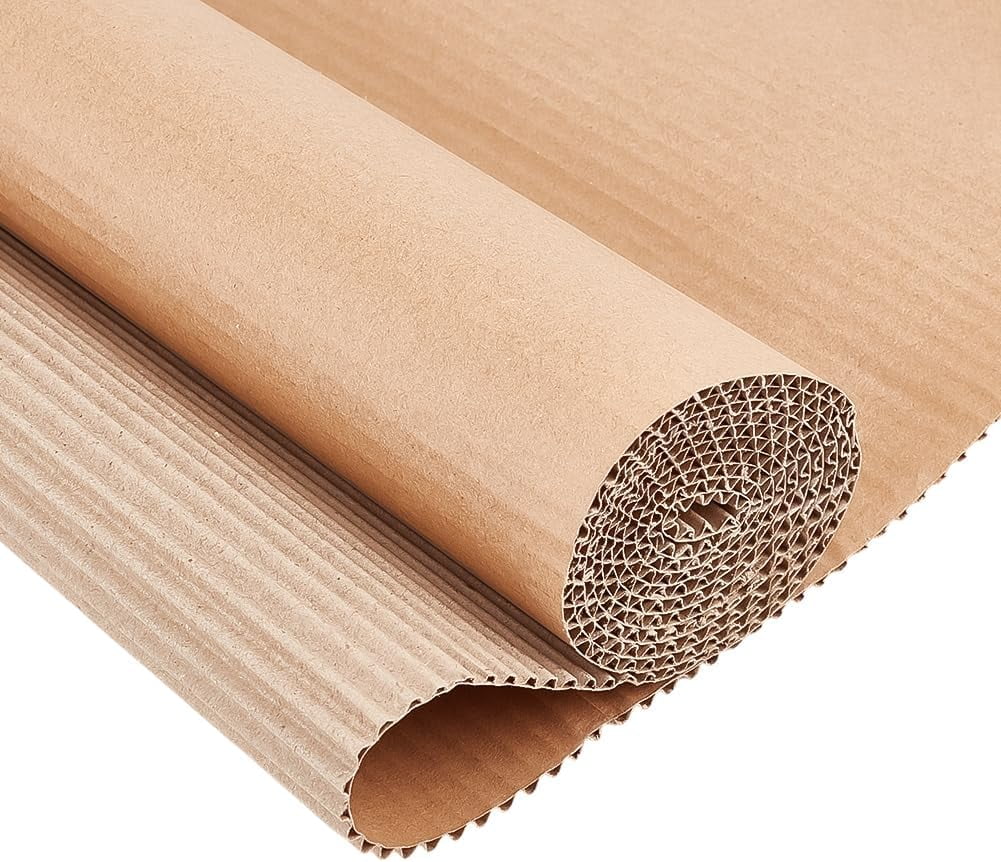 Single Face Corrugated Cardboard Roll for Packing Storage DIY Craft Camel 300x2.8mm 10m/pc