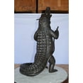 thumbnail image 4 of Nifao Alligator having fun bronze statue - fountain – Garden Water Feature Sculpture, 15"L x 15"W x 31"H, 4 of 10
