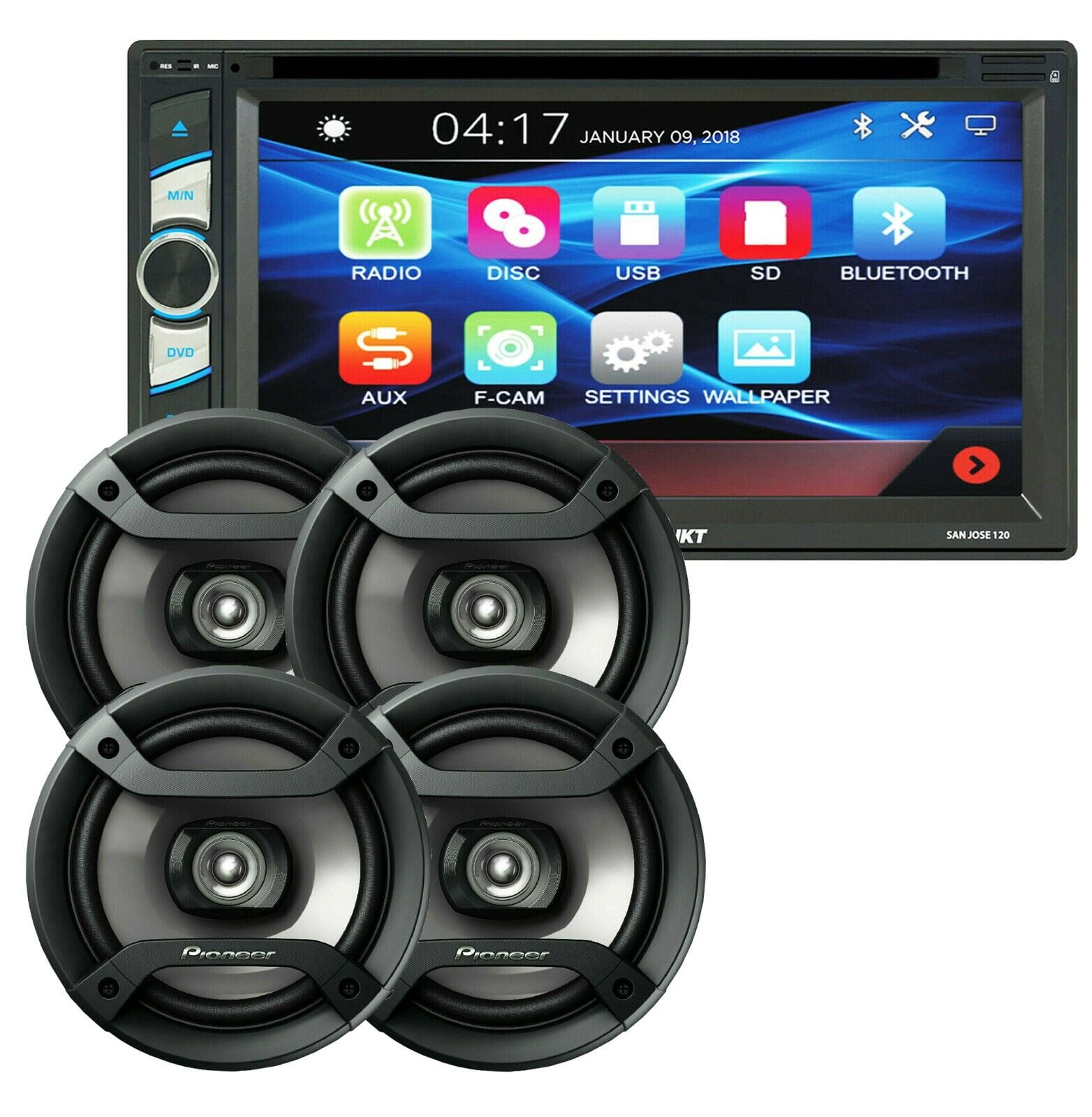 Blaupunkt SAN JOSE 120 6.2" 2DIN Receiver + 4 x Pioneer 200w 6.5