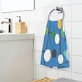 thumbnail image 3 of Yayeee 2 Pack Hand Towels for Bathroom 100% Cotton 16" x 28" Soft Absorbent Kitchen Towel, Blue Abstract, 3 of 7