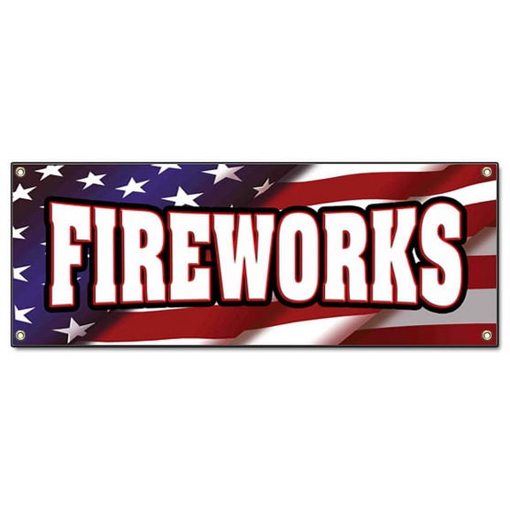 FIREWORKS BANNER SIGN  stand firework store sign signs