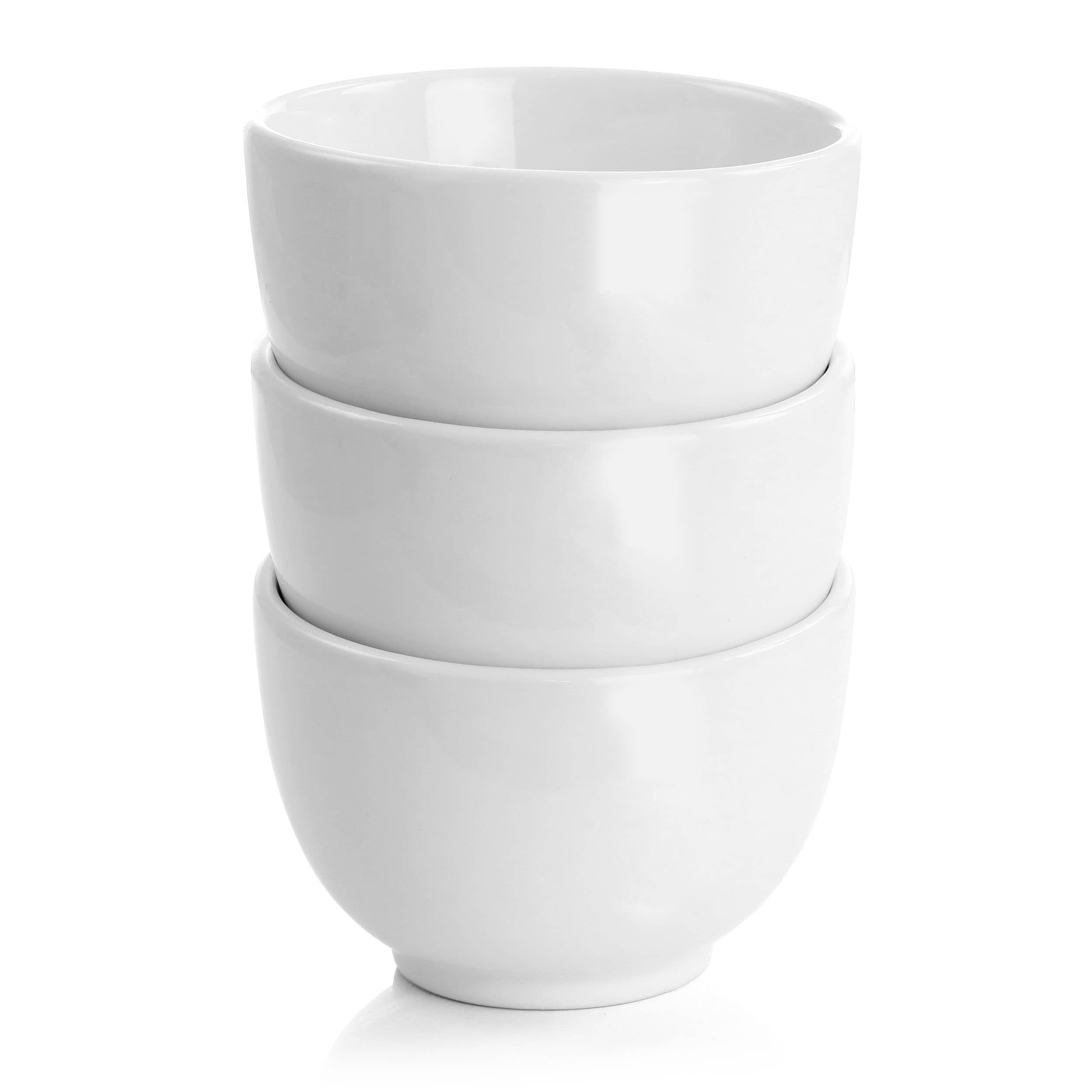 Gibson Elite 134045.04 Gracious Dining Fine Ceramic Tidbit Bowl Set with Base, White - 4 Piece