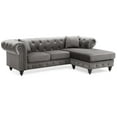 thumbnail image 3 of Glory Furniture Nola Velvet Sofa Chaise in Dark Gray, 3 of 6