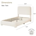 thumbnail image 6 of 4 EVER WINNER Twin Size Bed Frame, Boucle Upholstered Bed Frame with Headboard, No Box Spring Required, Easy Assembly, Cream, 6 of 8
