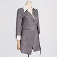 thumbnail image 5 of Notched Collar Long Sleeve Patchwork Blazers (L, Grey), 5 of 8