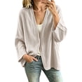 thumbnail image 2 of Xdegoge Cardigan Sweaters for Women Lightweight Open Front Casual Loose Fit 3/4 Sleeve Cover Up Tops Flowy Spring Summer Vacation Lounge Everyday Wear, 2 of 9