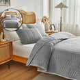 thumbnail image 1 of Dvruxg Double Sided Washed Quilted Bed Cover Set (3 Pcs) – Solid Color Comforter Cover with 2 Pillowcases (20x26 inch) – Soft, Breathable Polyester Bedding for All Seasons, 1 of 5