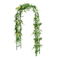 Metal Garden Arch 7.5ft - Climbing Plant Trellis for Outdoor Decor - Black Arbor for Wedding & Yard - Heavy Duty Steel Pergola