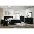 thumbnail image 2 of FOA Jussy 6pc Black Wood Bed Set-Full+2 Nightstands+Chest+Dresser+Mirror, 2 of 13