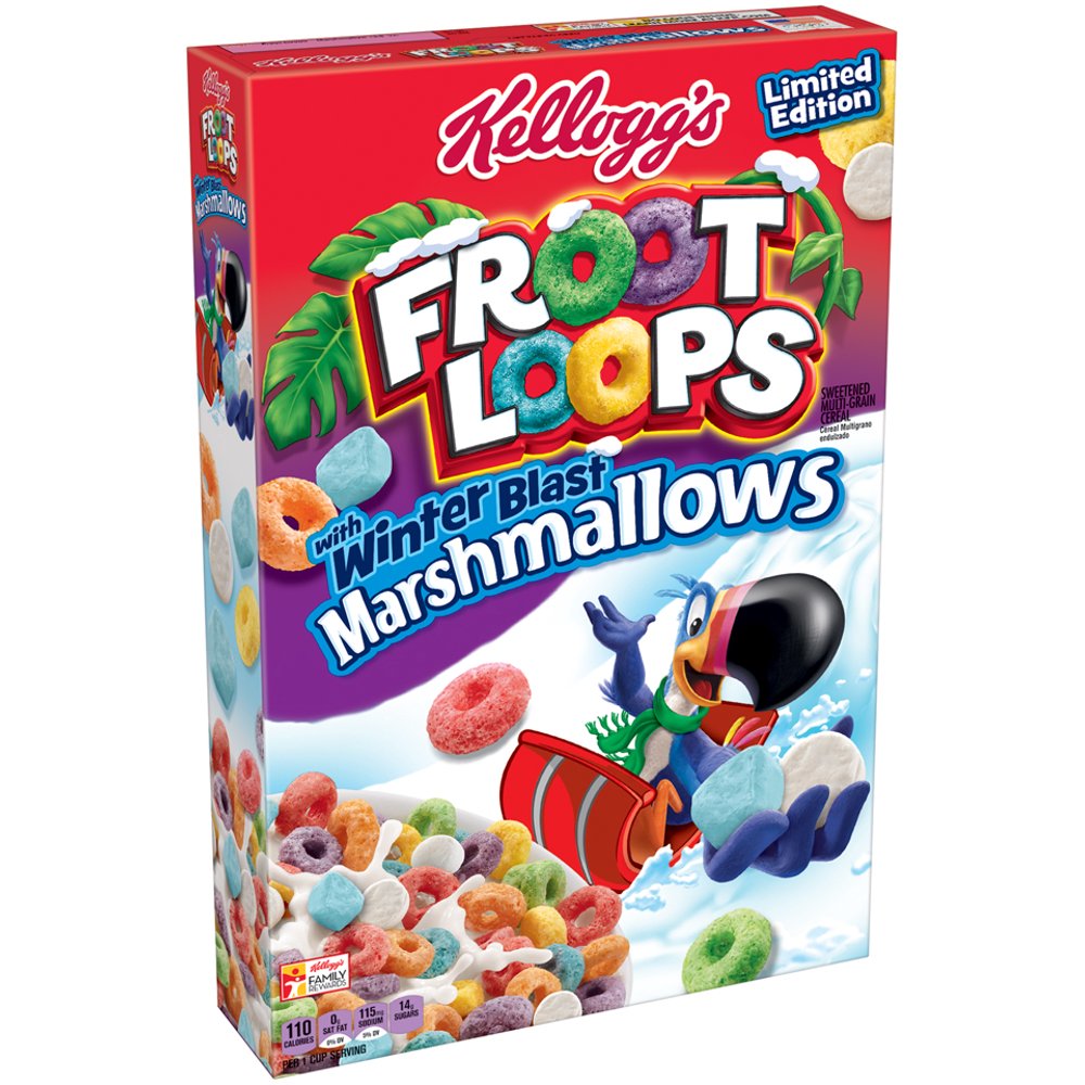 Kellogg's Froot Loops with Fruity Shaped Marshmallows, 12.6 OZ