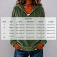 thumbnail image 3 of Staron Women's Hoodie Soft Hooded Long Sleeve V Neck Solid Casual Comfy Loose Pullover Sweatshirt Army Green L, 3 of 5