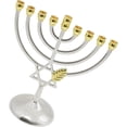 thumbnail image 1 of Candelabro tradicional clásico Hanukkah Menorah de 9 ramas, portavelas, artesanía de Metal para decoración del hogar, Festival de Año Nuevo, 1 of 5
