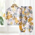 thumbnail image 2 of Little & Big Girls Cotton Knit Pajama 2 Piece Pants Summer Pj Set,6-12 Months 12-24 Months 2t 3t 4t 5t 6t 7t 8t 9t Children(Gold,3-4 Years), 2 of 5