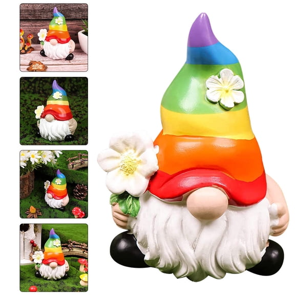 FOMIYES Resin Cute Gnome Garden Decor, 10.5 Inch Indoor Outdoor Figurine for Patio, Lawn, Home
