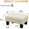 thumbnail image 3 of Small Rectangle Foot Stool, PU Linen Fabric Footrest Ottoman with Non-Skid Plastic Legs, Modern Rectangle Footrest Small Step Stool Ottoman for Couch, Desk, Office, Living Room, Beige, 3 of 15