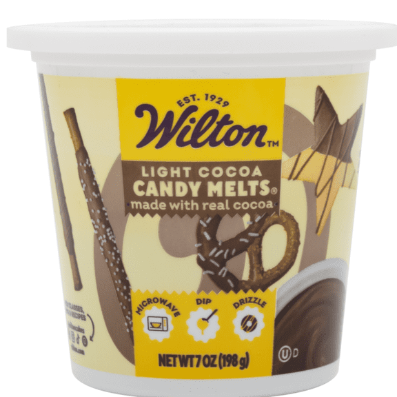 Wilton Chocolate Flavored Light Cocoa Candy Melts Candy Tub, 7 oz.