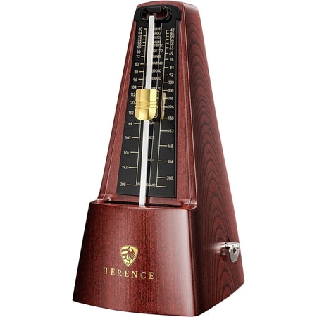 Terence Mechanical Metronomes Analog Mechanical Metronome Loud Sound and High Precision Track Beat and Tempo for Beginners, Wooden (1 Pack)