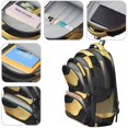 thumbnail image 4 of Black and Gold Marble Pattern Backpack for School, Cute School Bag with Adjustable Shoulder Straps and Padded Back, 16.9"x12.6"x5.9", 4 of 5