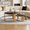 black, variant on Coffee Table Set of 2 Nesting Tables, Modern Design Coffee Table with Faux Marble and Gold Metal Frame, Minimalist Nesting Tables for Living Room, Apartment, Yard, Office, Easy Assembly, Black