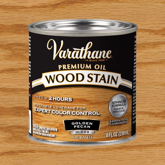 Golden Pecan, Varathane Premium Oil-Based Interior Wood Stain-211757, Half Pint