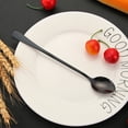 thumbnail image 4 of Stainless Steel Long Handle Ice Spoon Coffee Tea Spoons Tableware Decor Supplies (Black), 4 of 6