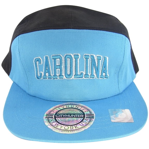 Carolina Men's Adjustable 5-Panel Flat Brim Snapback Baseball Cap (Teal/Black)