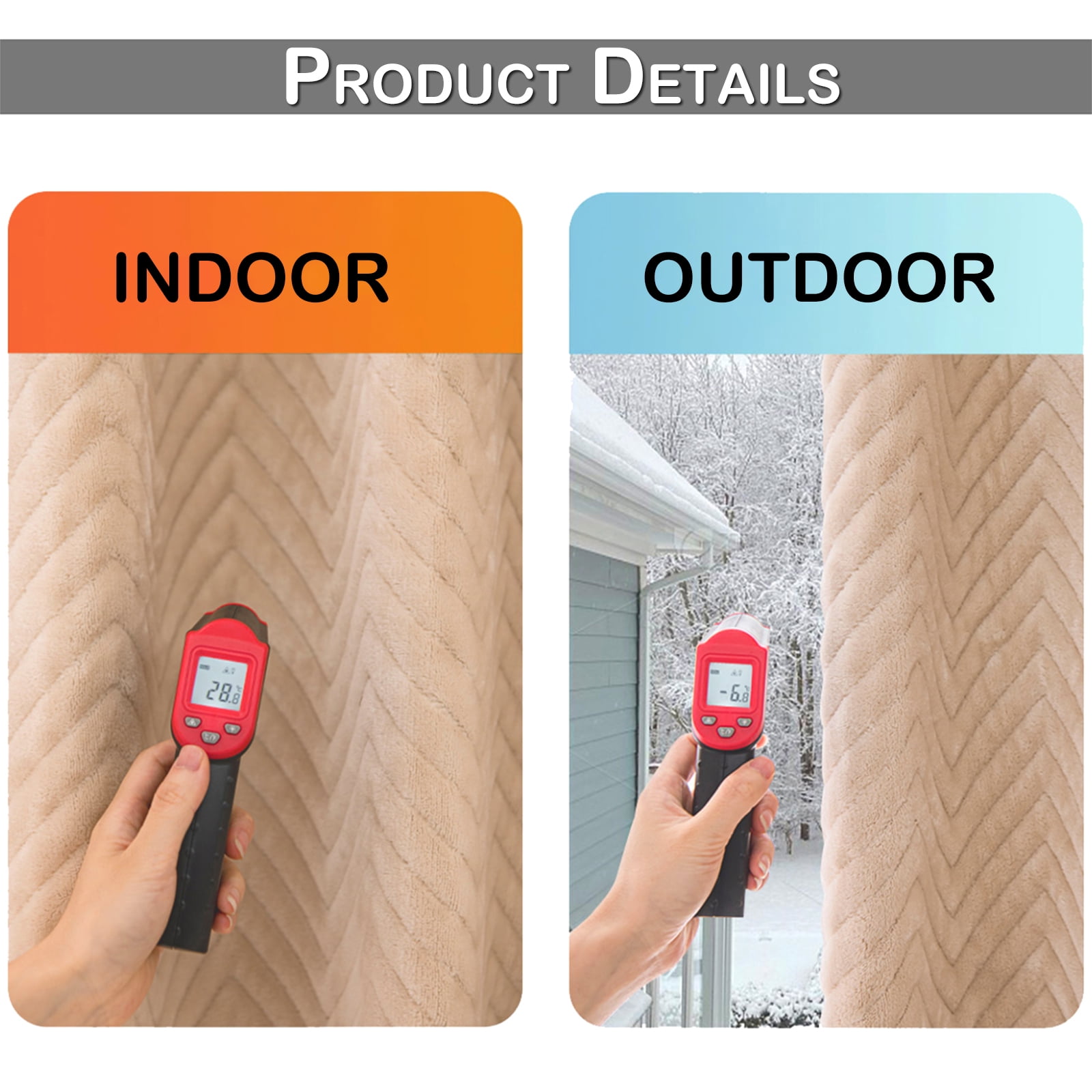 Lapalife Quilted Heavy Duty 100% Blackout Curtain, Thermal Insulated Thick Heat Sound Cold Blocking Winter Curtain for Living Room Bedroom, 1 Panel