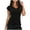 Black, variant on AherBiu Summer Tops for Women Cap Sleeve Slim Fitted Stretchy Comfy Basic V Neck Top Tees Tshirts