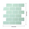 thumbnail image 2 of Adhesivo para azulejos de pared, papel tapiz de plástico de ladrillo 3D, autoadhesivo, calcomanía de decoración de pared para el hogar, BW56, verde Eigraketly HA002477-05, 2 of 6
