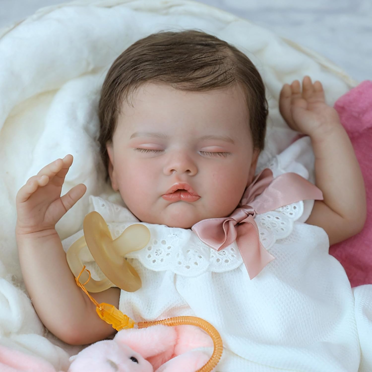 Lifelike Reborn Baby Dolls - 20-Inch Realistic Reborn Doll Soft Body Eyes Closed Newborn Real Life Baby Doll That Look Real for gift、