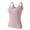 Pink, variant on MOJOGO Summer Lace Undershirts for Women V Neck Tank Tops with Built in Bra Strenchy Rib Knitted Tops for Everyday Wear Purple Free Size