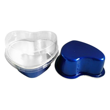 

iOPQO Cake Mould Valentine s Day Couple Diy Baking Cake Heart Shaped Cake Cup (With Lid) Shaped Cupcake Cup (with Lid) 5pc Blue Blue