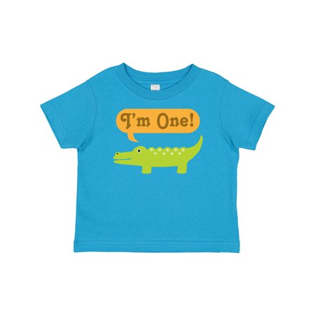 

Inktastic 1st Birthday Alligator Jungle Gift Baby Boy or Baby Girl T-Shirt