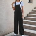 thumbnail image 5 of Buigttklop Pants for Women 2024 Women Casual Comfortable Solid Button Full Length Pants Overalls Jumpsuit, 5 of 6