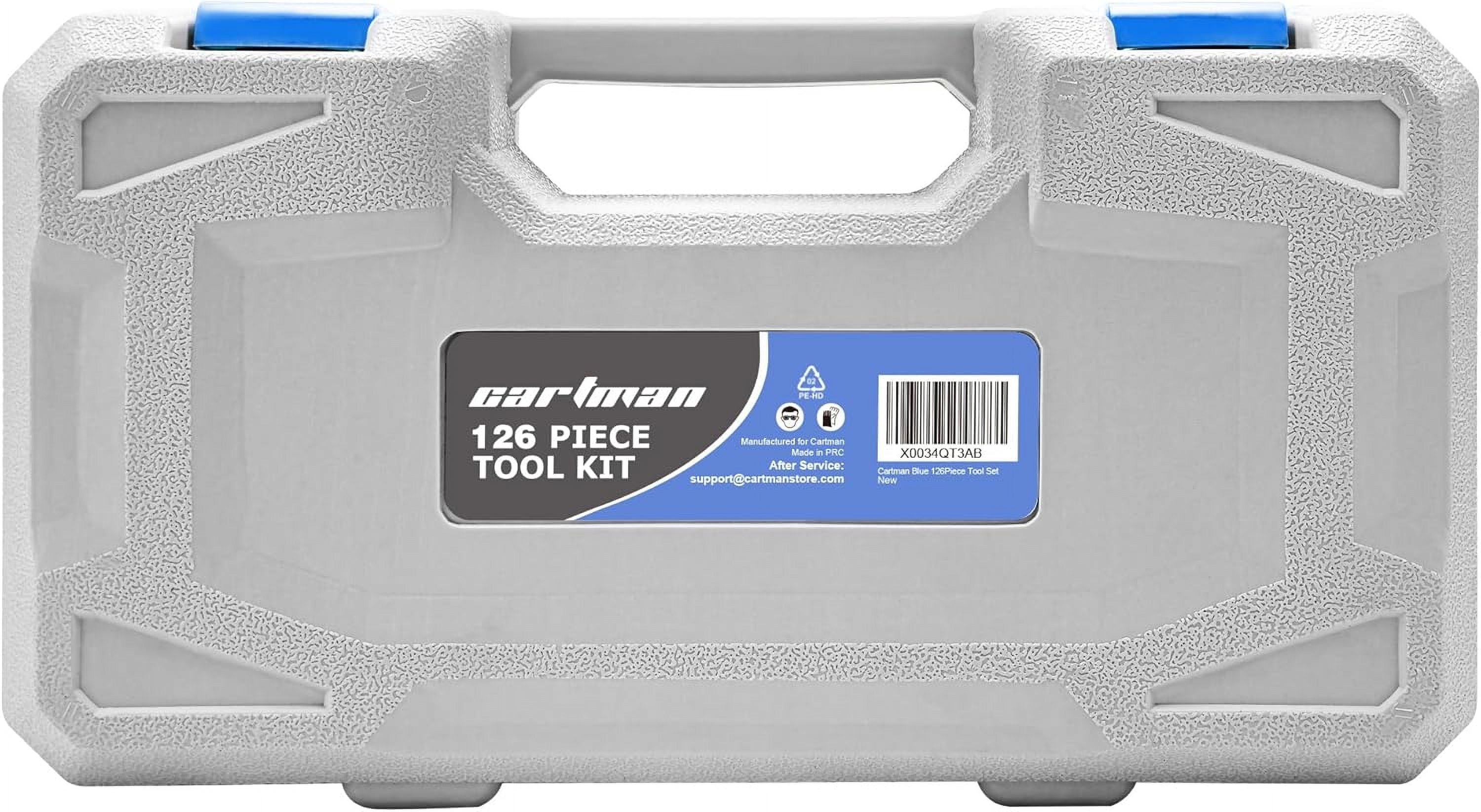126-Piece Home Tool Set Kit, Basic Household Hand Tools with Storage Case, Blue