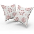 thumbnail image 6 of Red White Snowflakes Winter Christmas Pillow Covers 18x18 Set of 2 Xmas Snow Holiday Decoration Print Decorative Outdoor Pillowcases Seasonal Farmhouse Throw Cushion Case Decor for Couch Sofa Bed, 6 of 6