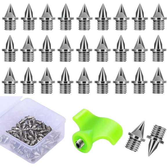 1/4 Inch Carbon Steel Track Spikes, 60 Pieces Lighter Weight Spikes Track Shoes Used for Track and Field Sprinting or Cross Country