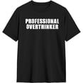 thumbnail image 4 of Camisetas de algodón para hombre de Professional Overthinker, camisetas casuales básicas de cuello redondo, camisetas de moda de manga corta., 4 of 6