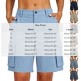 thumbnail image 3 of Utoimkio Women's Mid Length Cargo Shorts Classic Button Zip Fly Multi Flap Side Pockets Straight Casual Utility Bottoms, 3 of 9