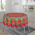 thumbnail image 2 of Mandala Red and Green Waterproof Picnic Patio Party Round Table Cloth Cover Decorations Fabric 60 Inch Circular Tablecloth for 20-47 Inch Home Dining Room Kitchen Decor, 2 of 6