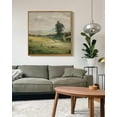 thumbnail image 4 of Drsoum Large 24x24in Natural Framed Vintage Wall Art The Vast Grassland Wilderness Landscape Painting Retro Meadow Scenery Farmhouse Kitchen Living Room Decor, 4 of 6
