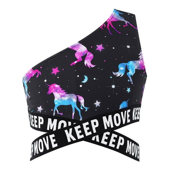 renvena Kids Girls Bikini Top Active Criss Cross Tank Top UPF50 Rash Guard Beach Swimwear Bathing Suit Black 12