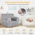 thumbnail image 4 of Costway Kids Sofa Toddler Foam Filled Armchair w/ Velvet Fabric Baby Perfect Gift Grey, 4 of 10