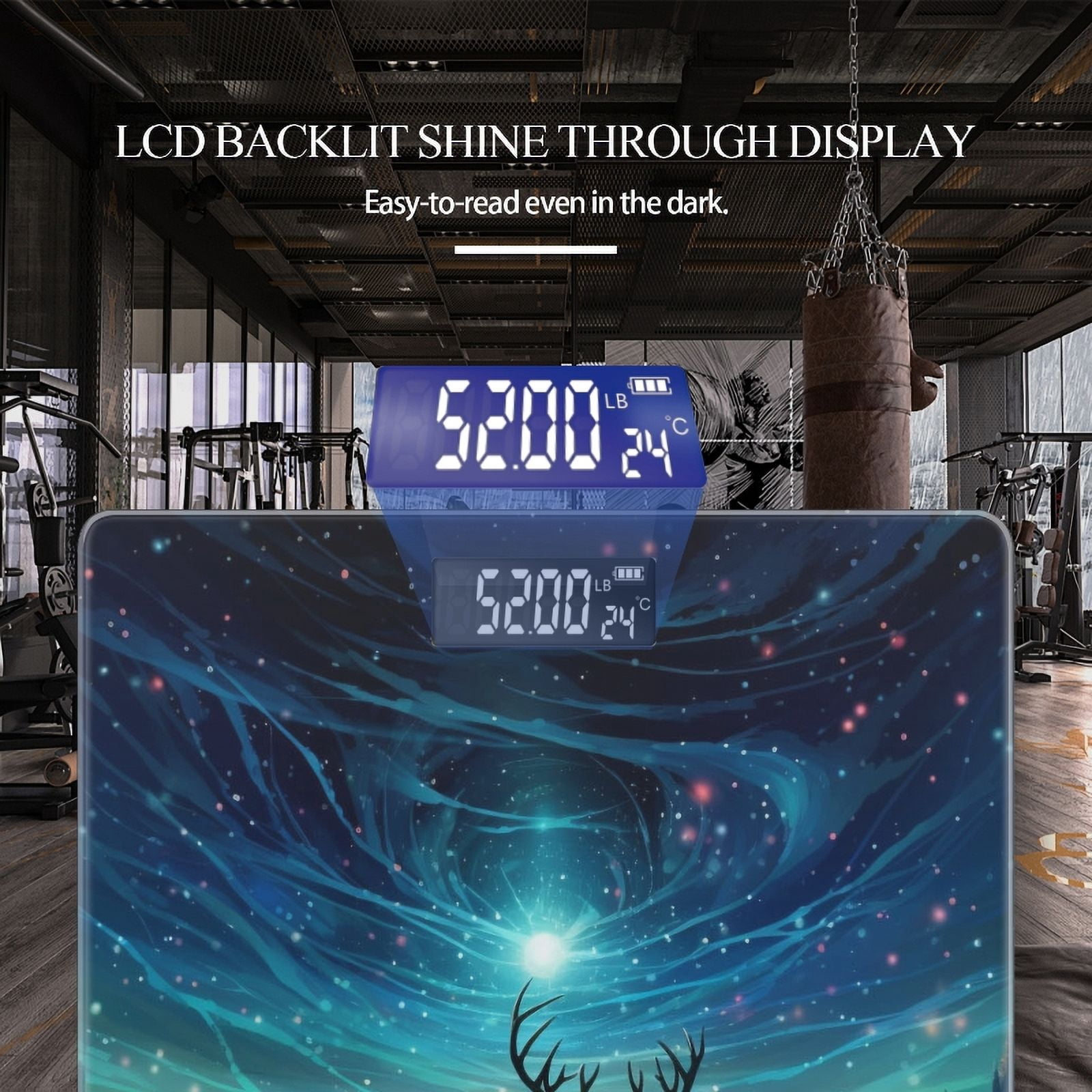 Bathroom Scale, Highly Accurate Digital Body Scale,Precisely Measures Weight up to 400 lbs-Deer Stands On The Road And Looking At The Stars In The Sky
